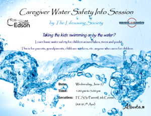 Caregiver Water Safety Info Session @ FCSS/ParentLink Centre | Edson | Alberta | Canada
