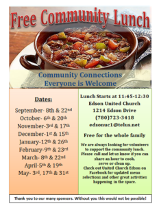Free Community Lunch @ Edson United Church
